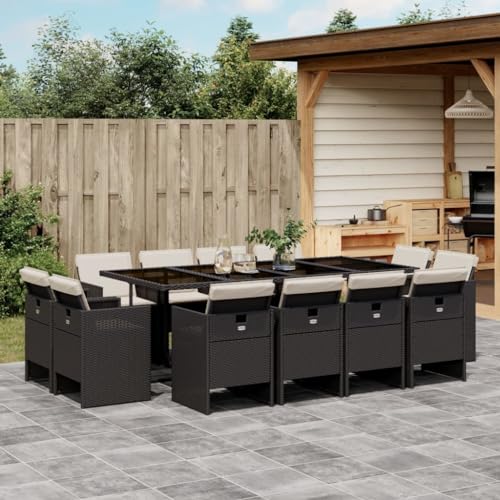INLIFE 13-TLG. Garten-Essgruppe mit Kissen Schwarz Poly Rattan,Möbel,Gartenmöbel,Gartenmöbel-Sets,Schwarz,134.56 KG,3210678 INLIFE 13-TLG. Garten-Essgruppe mit Kissen Schwarz Poly Rattan,Möbel,Gartenmöbel,Gartenmöbel-Sets,Schwarz,134.56 KG,3210678 von INLIFE