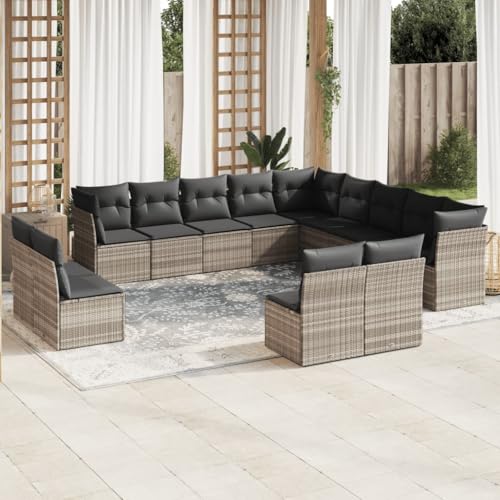 INLIFE 13-TLG. Garten-Sofagarnitur mit Kissen Hellgrau Poly Rattan,Möbel,Gartenmöbel,Gartenmöbel-Sets,Grau,107.6 KG,3250331 INLIFE 13-TLG. Garten-Sofagarnitur mit Kissen Hellgrau Poly Rattan,Möbel,Gartenmöbel,Gartenmöbel-Sets,Grau,107.6 KG,3250331 von INLIFE
