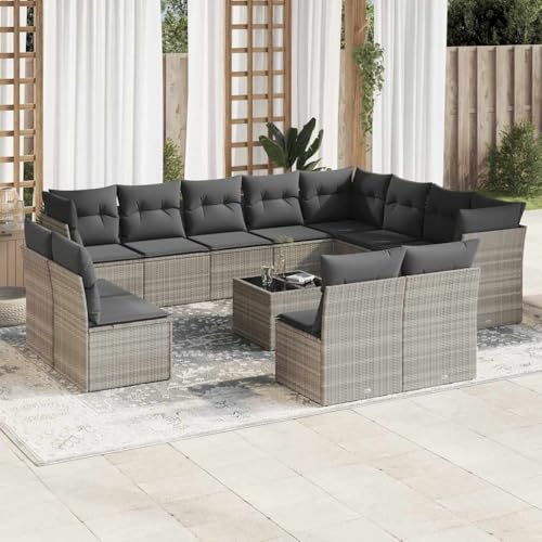 INLIFE 13-TLG. Garten-Sofagarnitur mit Kissen Hellgrau Poly Rattan,Möbel,Gartenmöbel,Gartenmöbel-Sets,Grau,99 KG,3218482 INLIFE 13-TLG. Garten-Sofagarnitur mit Kissen Hellgrau Poly Rattan,Möbel,Gartenmöbel,Gartenmöbel-Sets,Grau,99 KG,3218482 von INLIFE