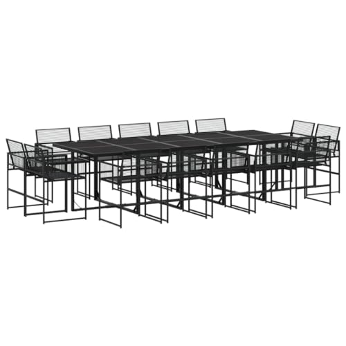 INLIFE 15-TLG. Garten-Essgruppe Schwarz Poly Rattan,Möbel,Gartenmöbel,Gartenmöbel-Sets,Schwarz,138.15 KG,3295041 von INLIFE