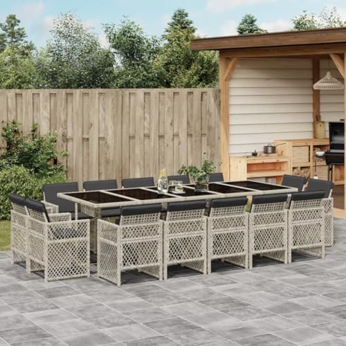 INLIFE 15-TLG. Garten-Essgruppe mit Kissen Hellgrau Poly Rattan,Möbel,Gartenmöbel,Gartenmöbel-Sets,Grau,153.3 KG,3210875 INLIFE 15-TLG. Garten-Essgruppe mit Kissen Hellgrau Poly Rattan,Möbel,Gartenmöbel,Gartenmöbel-Sets,Grau,153.3 KG,3210875 von INLIFE