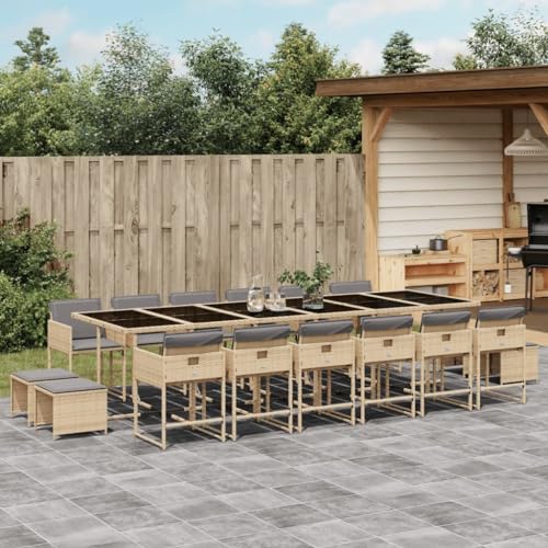 INLIFE 17-TLG. Garten-Essgruppe mit Kissen Beigemischung Poly Rattan,Möbel,Gartenmöbel,Gartenmöbel-Sets,Beige,151.4 KG,3278135 INLIFE 17-TLG. Garten-Essgruppe mit Kissen Beigemischung Poly Rattan,Möbel,Gartenmöbel,Gartenmöbel-Sets,Beige,151.4 KG,3278135 von INLIFE