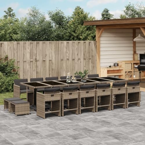 INLIFE 17-TLG. Garten-Essgruppe mit Kissen Grau Poly Rattan,Möbel,Gartenmöbel,Gartenmöbel-Sets,Grau,157.6 KG,3277951 INLIFE 17-TLG. Garten-Essgruppe mit Kissen Grau Poly Rattan,Möbel,Gartenmöbel,Gartenmöbel-Sets,Grau,157.6 KG,3277951 von INLIFE