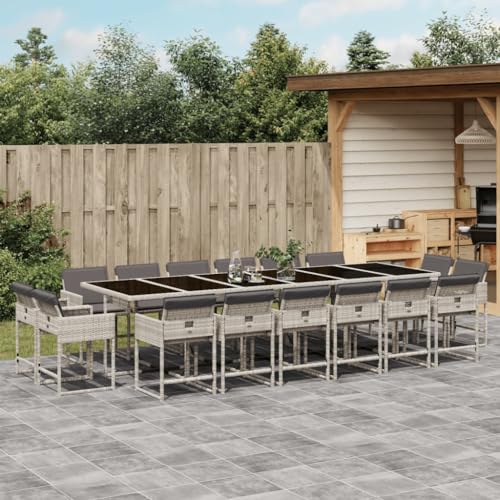 INLIFE 17-TLG. Garten-Essgruppe mit Kissen Hellgrau Poly Rattan,Möbel,Gartenmöbel,Gartenmöbel-Sets,Grau,182.45 KG,3211427 INLIFE 17-TLG. Garten-Essgruppe mit Kissen Hellgrau Poly Rattan,Möbel,Gartenmöbel,Gartenmöbel-Sets,Grau,182.45 KG,3211427 von INLIFE