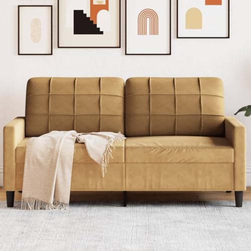 INLIFE 2-Sitzer-Sofa Braun 140 cm Samt,Möbel,Sofas,Braun,22 KG,4007631 von INLIFE