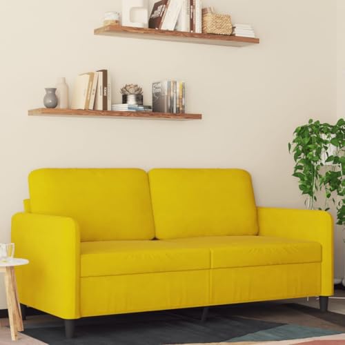 INLIFE 2-Sitzer-Sofa Gelb 140 cm Samt,Möbel,Sofas,Gelb,22.7 KG,359448 von INLIFE