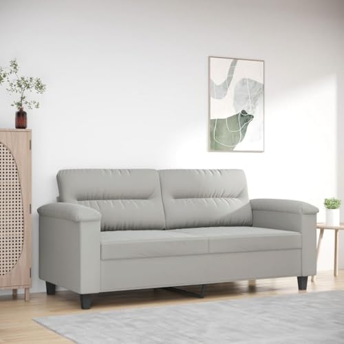 INLIFE 2-Sitzer-Sofa Hellgrau 140 cm Mikrofasergewebe,Möbel,Sofas,Grau,24.25 KG,359562 von INLIFE