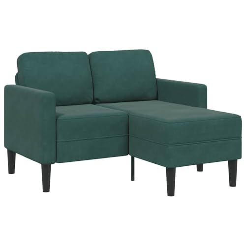 INLIFE 2-Sitzer-Sofa mit Chaiselongue L-Form Dunkelgrün 125 cm Samt,Möbel,Sofas,Grün,27.2 KG,4107071 von INLIFE
