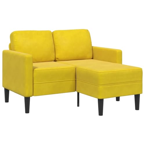 INLIFE 2-Sitzer-Sofa mit Chaiselongue L-Form Gelb 125 cm Samt,Möbel,Sofas,Gelb,27.2 KG,4107074 von INLIFE
