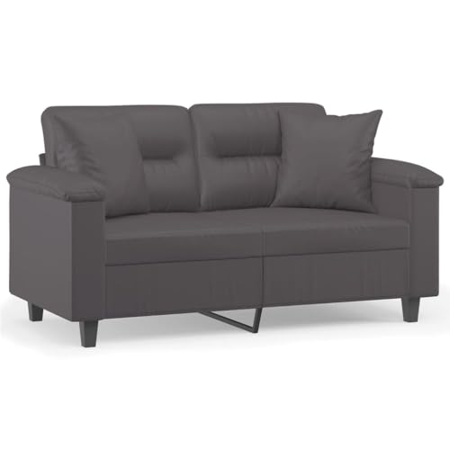 INLIFE 2-Sitzer-Sofa mit Zierkissen Grau 120 cm Kunstleder,Möbel,Sofas,Grau,25.75 KG,3200985 von INLIFE