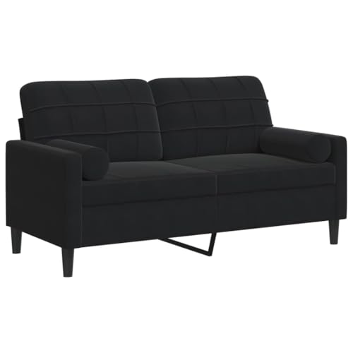 INLIFE 2-Sitzer-Sofa mit Zierkissen Schwarz 140 cm Samt,Möbel,Sofas,Schwarz,23 KG,3278224 von INLIFE