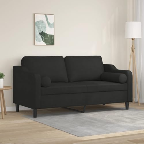 INLIFE 2-Sitzer-Sofa mit Zierkissen Schwarz 140 cm Stoff,Möbel,Sofas,Schwarz,25.4 KG,3200849 von INLIFE