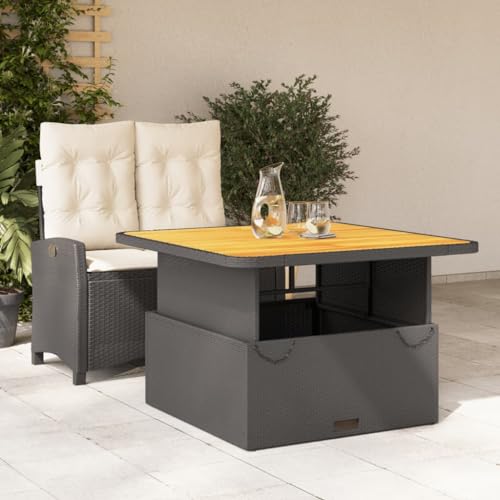 INLIFE 2-TLG. Garten-Essgruppe mit Kissen Schwarz Poly Rattan,Möbel,Gartenmöbel,Gartenmöbel-Sets,Schwarz,38.7 KG,3277379 von INLIFE