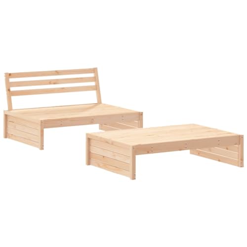 INLIFE 2-TLG. Garten-Lounge-Set Massivholz Kiefer,Möbel,Gartenmöbel,Gartenmöbel-Sets,Braun,32.19 KG,3186620 von INLIFE