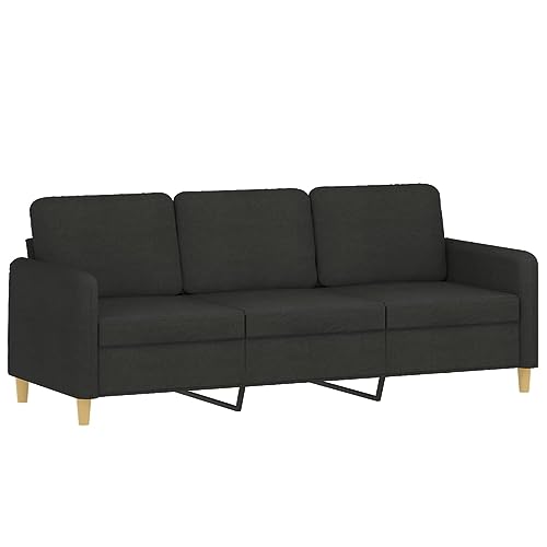 INLIFE 2-TLG. Sofagarnitur mit Kissen Schwarz Stoff,Möbel,Sofas,Schwarz,50.8 KG,3202122 von INLIFE