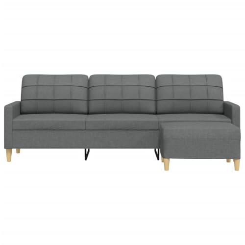 INLIFE 3-Sitzer-Sofa mit Hocker Dunkelgrau 210 cm Stoff,Möbel,Sofas,Grau,36.6 KG,3278250 von INLIFE