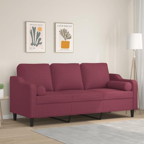 INLIFE 3-Sitzer-Sofa mit Zierkissen Weinrot 180 cm Stoff,Möbel,Sofas,Rot,30.95 KG,3200859 INLIFE 3-Sitzer-Sofa mit Zierkissen Weinrot 180 cm Stoff,Möbel,Sofas,Rot,30.95 KG,3200859 von INLIFE