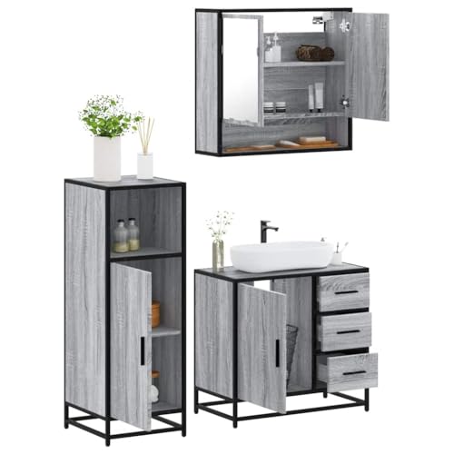 INLIFE 3-TLG. Badmöbel-Set Grau Sonoma Holzwerkstoff,Möbel,Möbelgarnituren,Badezimmermöbel-Sets,Grau,60.45 KG,3300988 INLIFE 3-TLG. Badmöbel-Set Grau Sonoma Holzwerkstoff,Möbel,Möbelgarnituren,Badezimmermöbel-Sets,Grau,60.45 KG,3300988 von INLIFE