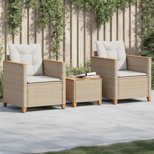 INLIFE 3-TLG. Bistro-Set mit Kissen Beige Poly Rattan Akazienholz,Möbel,Gartenmöbel,Gartenmöbel-Sets,Beige,24 KG,366315 INLIFE 3-TLG. Bistro-Set mit Kissen Beige Poly Rattan Akazienholz,Möbel,Gartenmöbel,Gartenmöbel-Sets,Beige,24 KG,366315 von INLIFE
