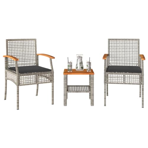 INLIFE 3-TLG. Bistro-Set mit Kissen Grau Poly Rattan Akazienholz,Möbel,Gartenmöbel,Gartenmöbel-Sets,Grau,15.2 KG,366260 INLIFE 3-TLG. Bistro-Set mit Kissen Grau Poly Rattan Akazienholz,Möbel,Gartenmöbel,Gartenmöbel-Sets,Grau,15.2 KG,366260 von INLIFE