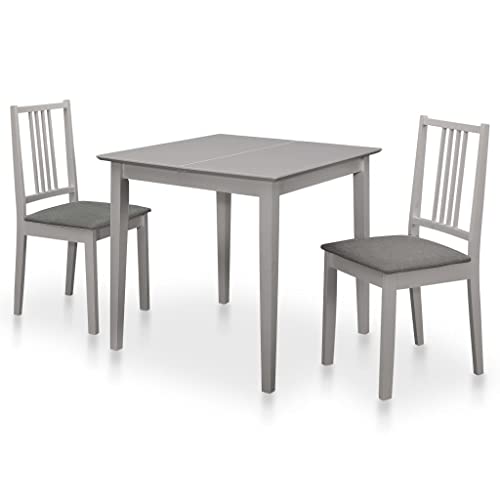 INLIFE 3-TLG. Essgruppe MDF Grau,Möbel,Möbelgarnituren,Essgruppen,Grau,42.8 KG,276397 von INLIFE