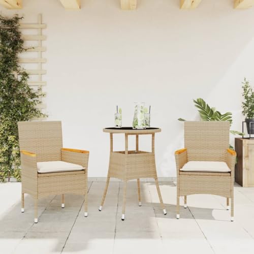 INLIFE 3-TLG. Garten-Essgruppe mit Kissen Beige Poly Rattan und Glas,Möbel,Gartenmöbel,Gartenmöbel-Sets,Beige,21.4 KG,3278725 INLIFE 3-TLG. Garten-Essgruppe mit Kissen Beige Poly Rattan und Glas,Möbel,Gartenmöbel,Gartenmöbel-Sets,Beige,21.4 KG,3278725 von INLIFE