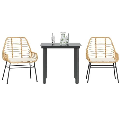 INLIFE 3-TLG. Garten-Essgruppe mit Kissen Braun Poly Rattan Glas,Möbel,Gartenmöbel,Gartenmöbel-Sets,Braun,27.14 KG,3334555 INLIFE 3-TLG. Garten-Essgruppe mit Kissen Braun Poly Rattan Glas,Möbel,Gartenmöbel,Gartenmöbel-Sets,Braun,27.14 KG,3334555 von INLIFE