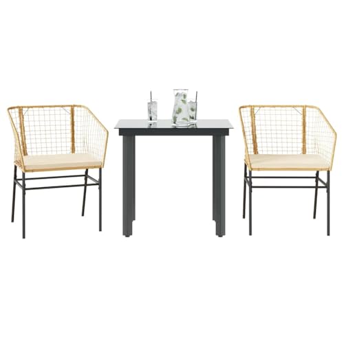 INLIFE 3-TLG. Garten-Essgruppe mit Kissen Braun Poly Rattan Glas,Möbel,Gartenmöbel,Gartenmöbel-Sets,Braun,28.14 KG,3334604 INLIFE 3-TLG. Garten-Essgruppe mit Kissen Braun Poly Rattan Glas,Möbel,Gartenmöbel,Gartenmöbel-Sets,Braun,28.14 KG,3334604 von INLIFE