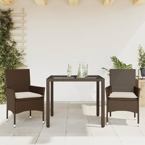 INLIFE 3-TLG. Garten-Essgruppe mit Kissen Braun Poly Rattan Glas,Möbel,Gartenmöbel,Gartenmöbel-Sets,Braun,30.4 KG,3278549 INLIFE 3-TLG. Garten-Essgruppe mit Kissen Braun Poly Rattan Glas,Möbel,Gartenmöbel,Gartenmöbel-Sets,Braun,30.4 KG,3278549 von INLIFE