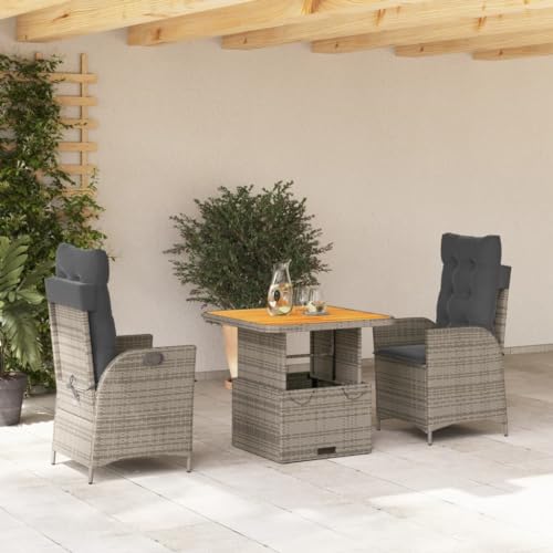INLIFE 3-TLG. Garten-Essgruppe mit Kissen Grau Poly Rattan,Möbel,Gartenmöbel,Gartenmöbel-Sets,Grau,33.8 KG,3277457 INLIFE 3-TLG. Garten-Essgruppe mit Kissen Grau Poly Rattan,Möbel,Gartenmöbel,Gartenmöbel-Sets,Grau,33.8 KG,3277457 von INLIFE