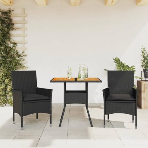 INLIFE 3-TLG. Garten-Essgruppe mit Kissen Schwarz Poly Rattan Akazie,Möbel,Gartenmöbel,Gartenmöbel-Sets,Schwarz,24.2 KG,3278711 INLIFE 3-TLG. Garten-Essgruppe mit Kissen Schwarz Poly Rattan Akazie,Möbel,Gartenmöbel,Gartenmöbel-Sets,Schwarz,24.2 KG,3278711 von INLIFE