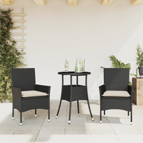 INLIFE 3-TLG. Garten-Essgruppe mit Kissen Schwarz Poly Rattan Glas,Möbel,Gartenmöbel,Gartenmöbel-Sets,Schwarz,21.9 KG,3278615 INLIFE 3-TLG. Garten-Essgruppe mit Kissen Schwarz Poly Rattan Glas,Möbel,Gartenmöbel,Gartenmöbel-Sets,Schwarz,21.9 KG,3278615 von INLIFE