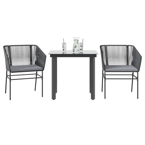 INLIFE 3-TLG. Garten-Essgruppe mit Kissen Schwarz Poly Rattan Glas,Möbel,Gartenmöbel,Gartenmöbel-Sets,Schwarz,32.14 KG,3334611 INLIFE 3-TLG. Garten-Essgruppe mit Kissen Schwarz Poly Rattan Glas,Möbel,Gartenmöbel,Gartenmöbel-Sets,Schwarz,32.14 KG,3334611 von INLIFE