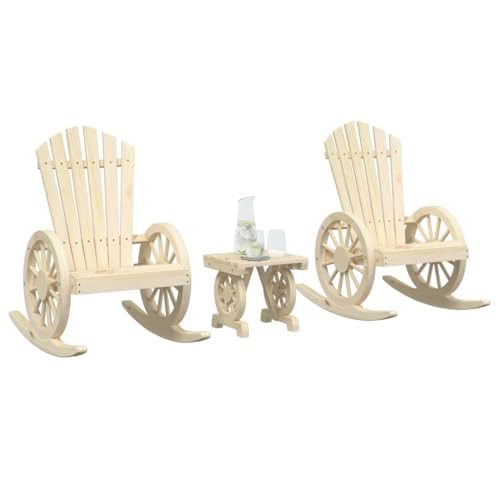 INLIFE 3-TLG. Garten-Lounge-Set Massivholz Tanne,Möbel,Gartenmöbel,Gartenmöbel-Sets,Braun,29.2 KG,3207123 von INLIFE
