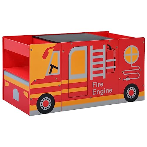 INLIFE 3-TLG. Kinder-Sitzgruppe Feuerwehrauto-Design Holz,Möbel,Baby- & Kleinkindmöbel,Kinderzimmermöbel-Sets,Rot,17.76 KG,286190 von INLIFE