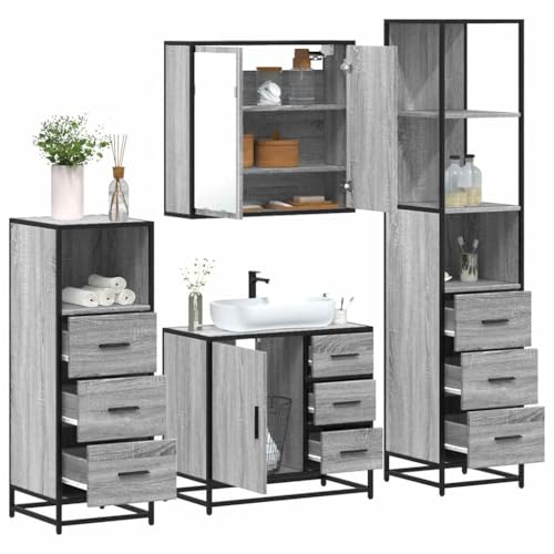 INLIFE 4-TLG. Badmöbel-Set Grau Sonoma Holzwerkstoff,Möbel,Möbelgarnituren,Badezimmermöbel-Sets,Grau,94.2 KG,3301258 INLIFE 4-TLG. Badmöbel-Set Grau Sonoma Holzwerkstoff,Möbel,Möbelgarnituren,Badezimmermöbel-Sets,Grau,94.2 KG,3301258 von INLIFE