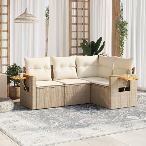INLIFE 4-TLG. Garten-Sofagarnitur mit Kissen Beige Poly Rattan,Möbel,Gartenmöbel,Gartenmöbel-Sets,Beige,40 KG,3259174 INLIFE 4-TLG. Garten-Sofagarnitur mit Kissen Beige Poly Rattan,Möbel,Gartenmöbel,Gartenmöbel-Sets,Beige,40 KG,3259174 von INLIFE