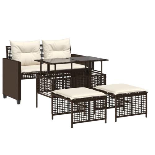 INLIFE 4-TLG. Garten-Sofagarnitur mit Kissen Braun Poly Rattan Glas,Möbel,Gartenmöbel,Gartensitzmöbel,Gartensofaelemente,Braun,29.2 KG,368135 INLIFE 4-TLG. Garten-Sofagarnitur mit Kissen Braun Poly Rattan Glas,Möbel,Gartenmöbel,Gartensitzmöbel,Gartensofaelemente,Braun,29.2 KG,368135 von INLIFE