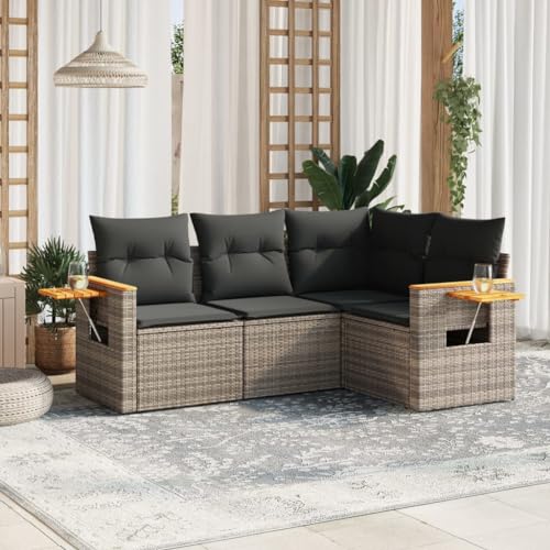 INLIFE 4-TLG. Garten-Sofagarnitur mit Kissen Grau Poly Rattan,Möbel,Gartenmöbel,Gartenmöbel-Sets,Grau,40 KG,3259176 INLIFE 4-TLG. Garten-Sofagarnitur mit Kissen Grau Poly Rattan,Möbel,Gartenmöbel,Gartenmöbel-Sets,Grau,40 KG,3259176 von INLIFE