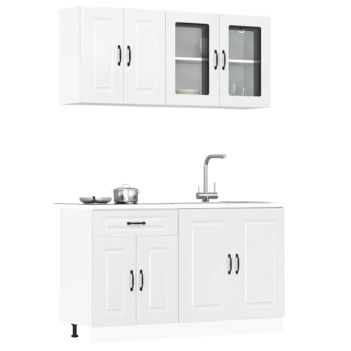INLIFE 4-TLG. Küchenschrank-Set Kalmar Hochglanz-Weiß Holzwerkstoff,Möbel,Schränke,Küchenschränke,Weiß,81.7 KG,3314853 von INLIFE