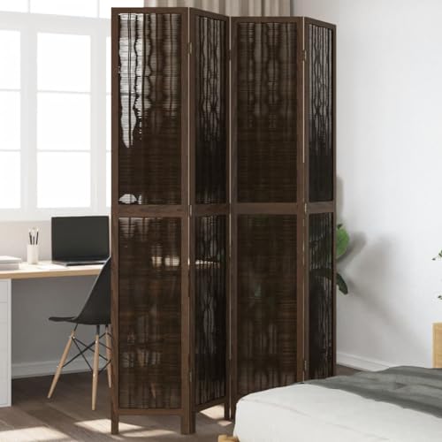 INLIFE 4-TLG. Raumteiler Dunkelbraun Massivholz Paulownia,Möbel,Raumteiler,Braun,9.25 KG,358660 von INLIFE