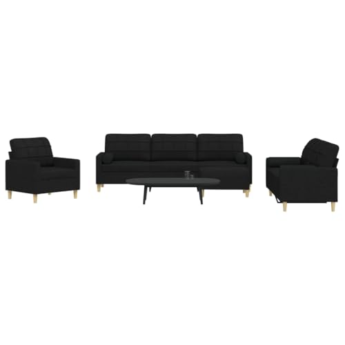 INLIFE 4-TLG. Sofagarnitur mit Fußhocker & Dekokissen Schwarz Stoff,Möbel,Sofas,Schwarz,75.5 KG,3278315 INLIFE 4-TLG. Sofagarnitur mit Fußhocker & Dekokissen Schwarz Stoff,Möbel,Sofas,Schwarz,75.5 KG,3278315 von INLIFE