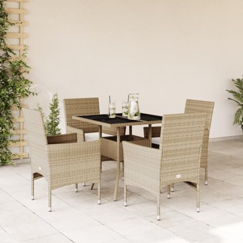 INLIFE 5-TLG. Garten-Essgruppe mit Kissen Beige Poly Rattan und Glas,Möbel,Gartenmöbel,Gartenmöbel-Sets,Beige,40.28 KG,3278610 INLIFE 5-TLG. Garten-Essgruppe mit Kissen Beige Poly Rattan und Glas,Möbel,Gartenmöbel,Gartenmöbel-Sets,Beige,40.28 KG,3278610 von INLIFE