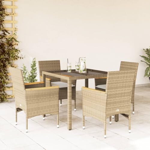 INLIFE 5-TLG. Garten-Essgruppe mit Kissen Beige Poly Rattan und Glas,Möbel,Gartenmöbel,Gartenmöbel-Sets,Beige,42.2 KG,3278658 INLIFE 5-TLG. Garten-Essgruppe mit Kissen Beige Poly Rattan und Glas,Möbel,Gartenmöbel,Gartenmöbel-Sets,Beige,42.2 KG,3278658 von INLIFE