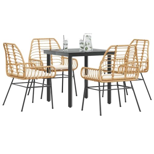 INLIFE 5-TLG. Garten-Essgruppe mit Kissen Braun Poly Rattan Glas,Möbel,Gartenmöbel,Gartenmöbel-Sets,Braun,38.14 KG,3334556 INLIFE 5-TLG. Garten-Essgruppe mit Kissen Braun Poly Rattan Glas,Möbel,Gartenmöbel,Gartenmöbel-Sets,Braun,38.14 KG,3334556 von INLIFE