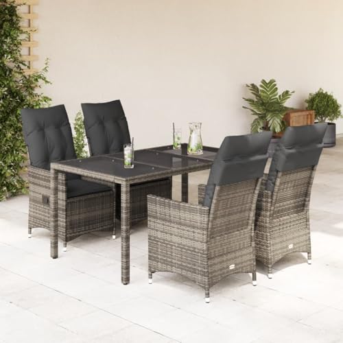 INLIFE 5-TLG. Garten-Essgruppe mit Kissen Grau Poly Rattan,Möbel,Gartenmöbel,Gartenmöbel-Sets,Grau,60 KG,3276738 INLIFE 5-TLG. Garten-Essgruppe mit Kissen Grau Poly Rattan,Möbel,Gartenmöbel,Gartenmöbel-Sets,Grau,60 KG,3276738 von INLIFE