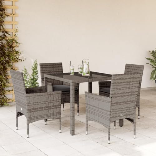 INLIFE 5-TLG. Garten-Essgruppe mit Kissen Grau Poly Rattan und Glas,Möbel,Gartenmöbel,Gartenmöbel-Sets,Grau,43.8 KG,3278556 INLIFE 5-TLG. Garten-Essgruppe mit Kissen Grau Poly Rattan und Glas,Möbel,Gartenmöbel,Gartenmöbel-Sets,Grau,43.8 KG,3278556 von INLIFE