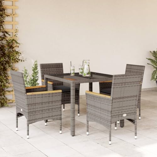 INLIFE 5-TLG. Garten-Essgruppe mit Kissen Grau Poly Rattan und Glas,Möbel,Gartenmöbel,Gartenmöbel-Sets,Grau,44.2 KG,3278652 INLIFE 5-TLG. Garten-Essgruppe mit Kissen Grau Poly Rattan und Glas,Möbel,Gartenmöbel,Gartenmöbel-Sets,Grau,44.2 KG,3278652 von INLIFE