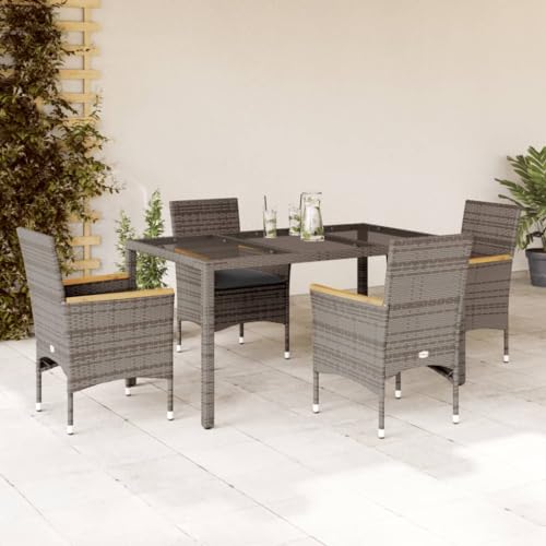 INLIFE 5-TLG. Garten-Essgruppe mit Kissen Grau Poly Rattan und Glas,Möbel,Gartenmöbel,Gartenmöbel-Sets,Grau,50.6 KG,3278653 INLIFE 5-TLG. Garten-Essgruppe mit Kissen Grau Poly Rattan und Glas,Möbel,Gartenmöbel,Gartenmöbel-Sets,Grau,50.6 KG,3278653 von INLIFE