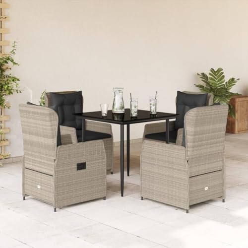 INLIFE 5-TLG. Garten-Essgruppe mit Kissen Hellgrau Poly Rattan,Möbel,Gartenmöbel,Gartenmöbel-Sets,Grau,60 KG,3262897 INLIFE 5-TLG. Garten-Essgruppe mit Kissen Hellgrau Poly Rattan,Möbel,Gartenmöbel,Gartenmöbel-Sets,Grau,60 KG,3262897 von INLIFE